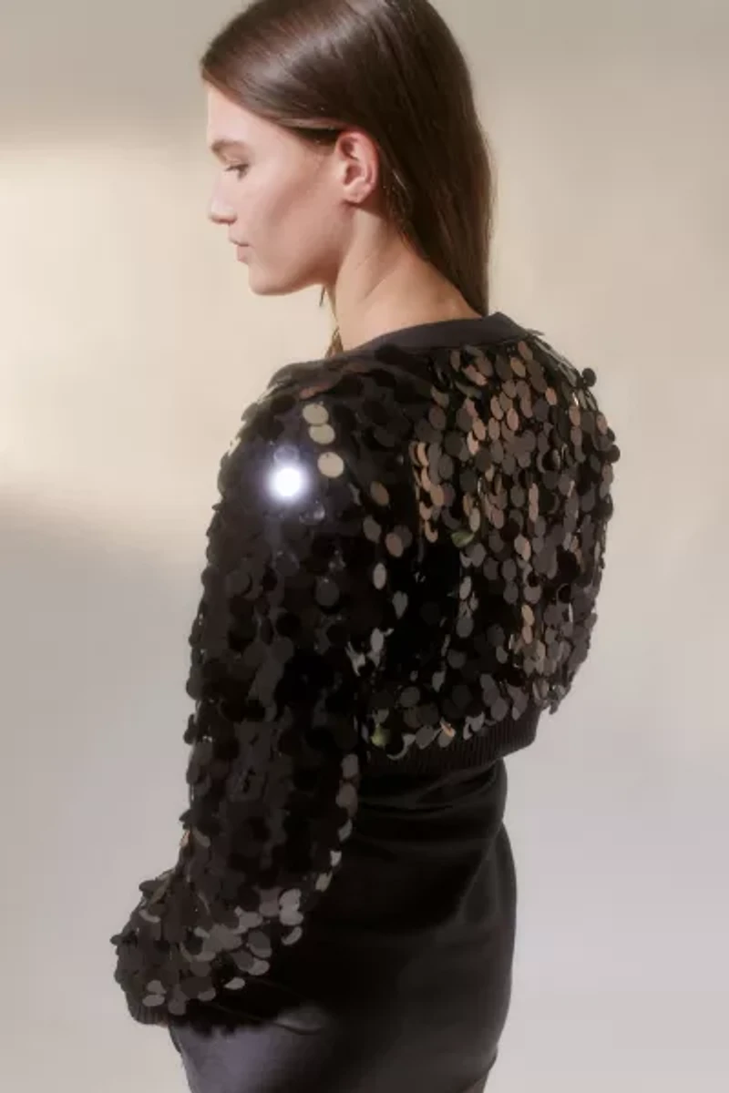 UO Iris Sequin Cropped Cardigan