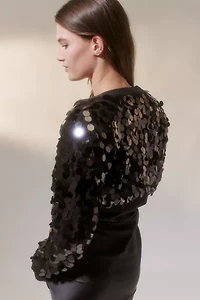 UO Iris Sequin Cropped Cardigan