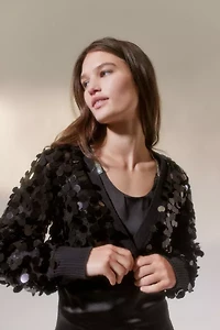 UO Iris Sequin Cropped Cardigan