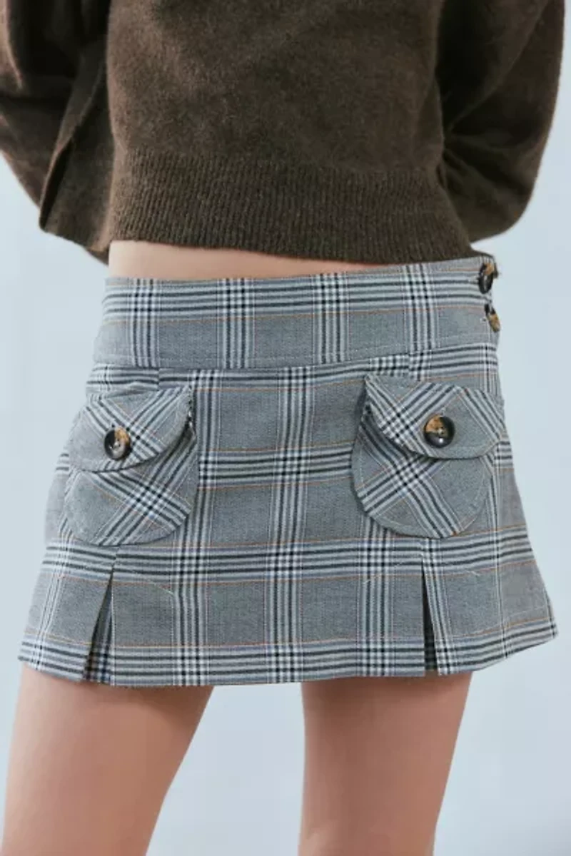 UO Jillian Pleated Micro Mini Skort