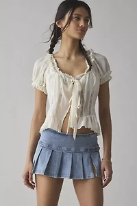 BDG Shaina Belted Denim Micro Mini Skort