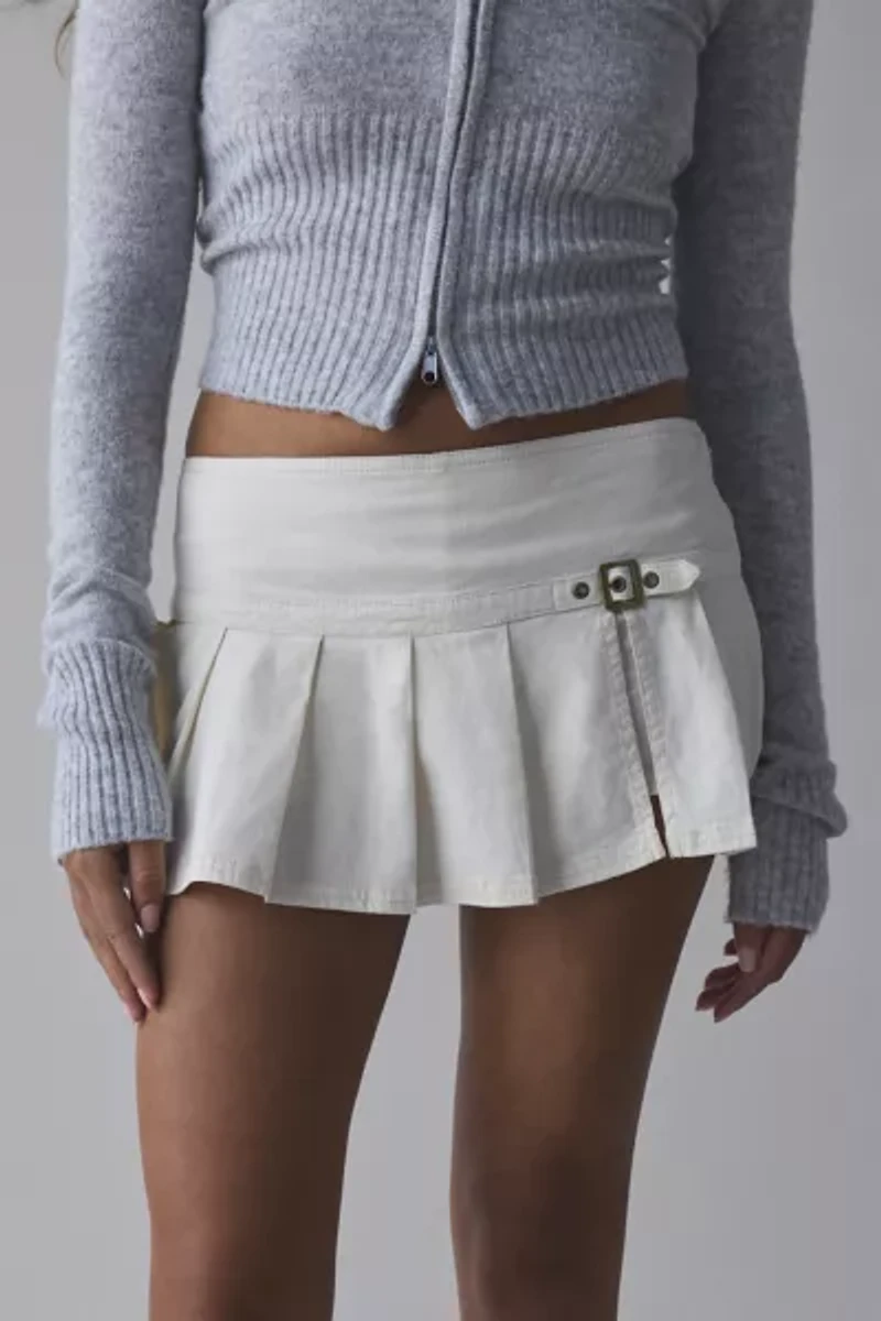 BDG Shaina Belted Linen Micro Mini Skort