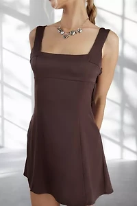 UO Bri Double Bow Satin Mini Dress