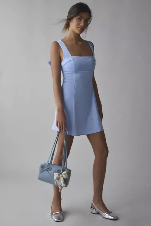 Bow Dress Urban Outfitters Blue Mini Dress Blue Mini Dresses Urban  Outfitters