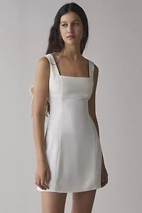 UO Bri Double Bow Satin Mini Dress