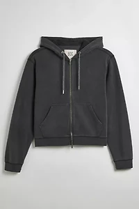 BDG Bonfire Solid Zip-Up Hoodie Sweatshirt