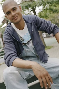 BDG Bonfire Solid Zip-Up Hoodie Sweatshirt