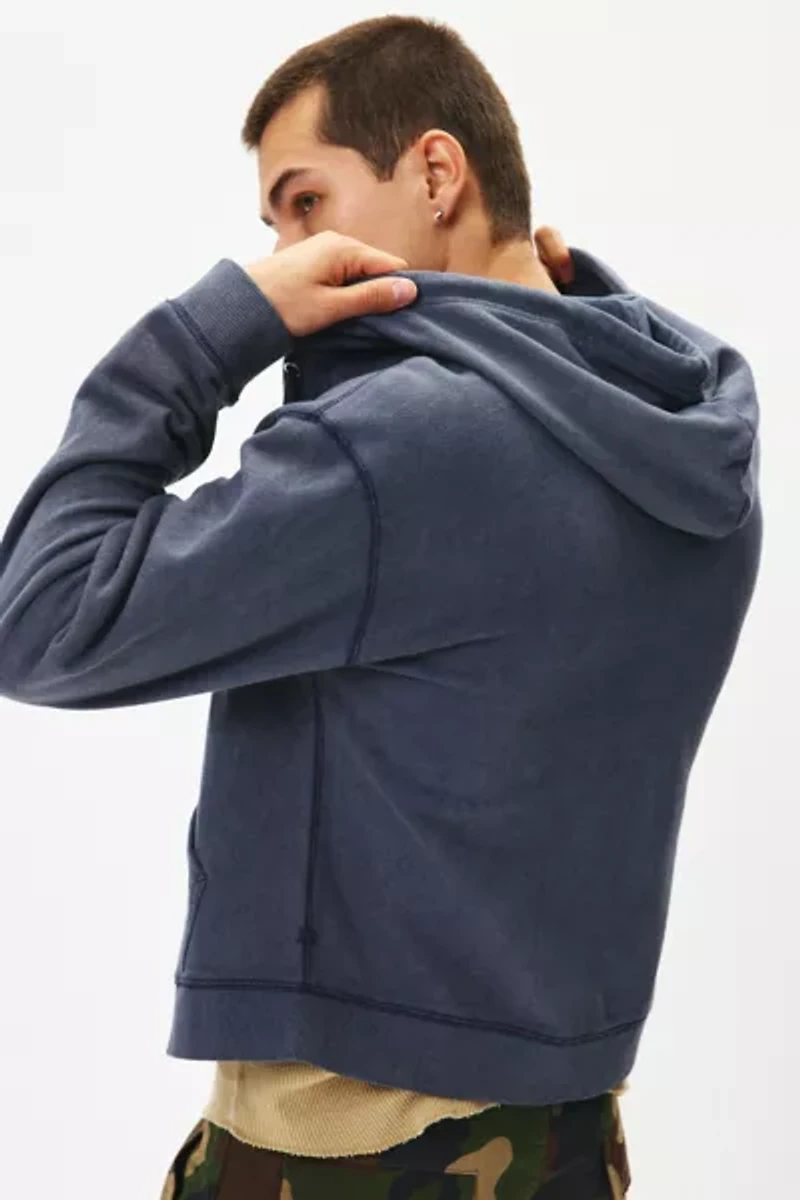 BDG Bonfire Solid Zip-Up Hoodie Sweatshirt