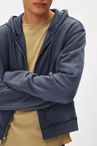 BDG Bonfire Solid Zip-Up Hoodie Sweatshirt