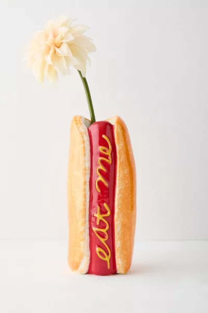 Hot Dog Shaped Ceramic Vase