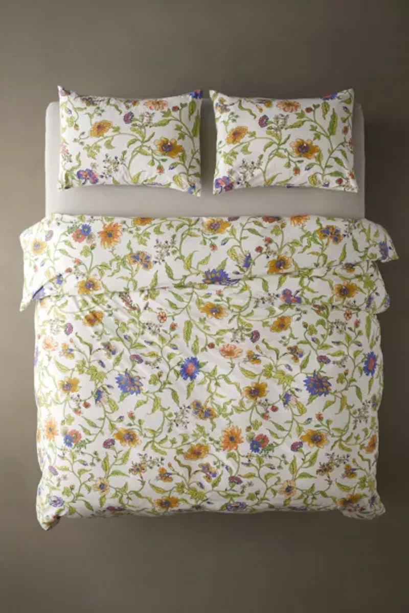 Ella Vine Floral Pattern Duvet Cover Set