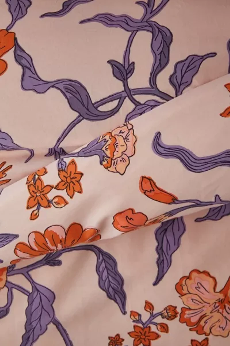 Ella Vine Floral Pattern Duvet Cover Set