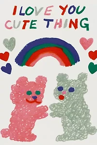 Red Cap Cute Thing Love Greeting  Card