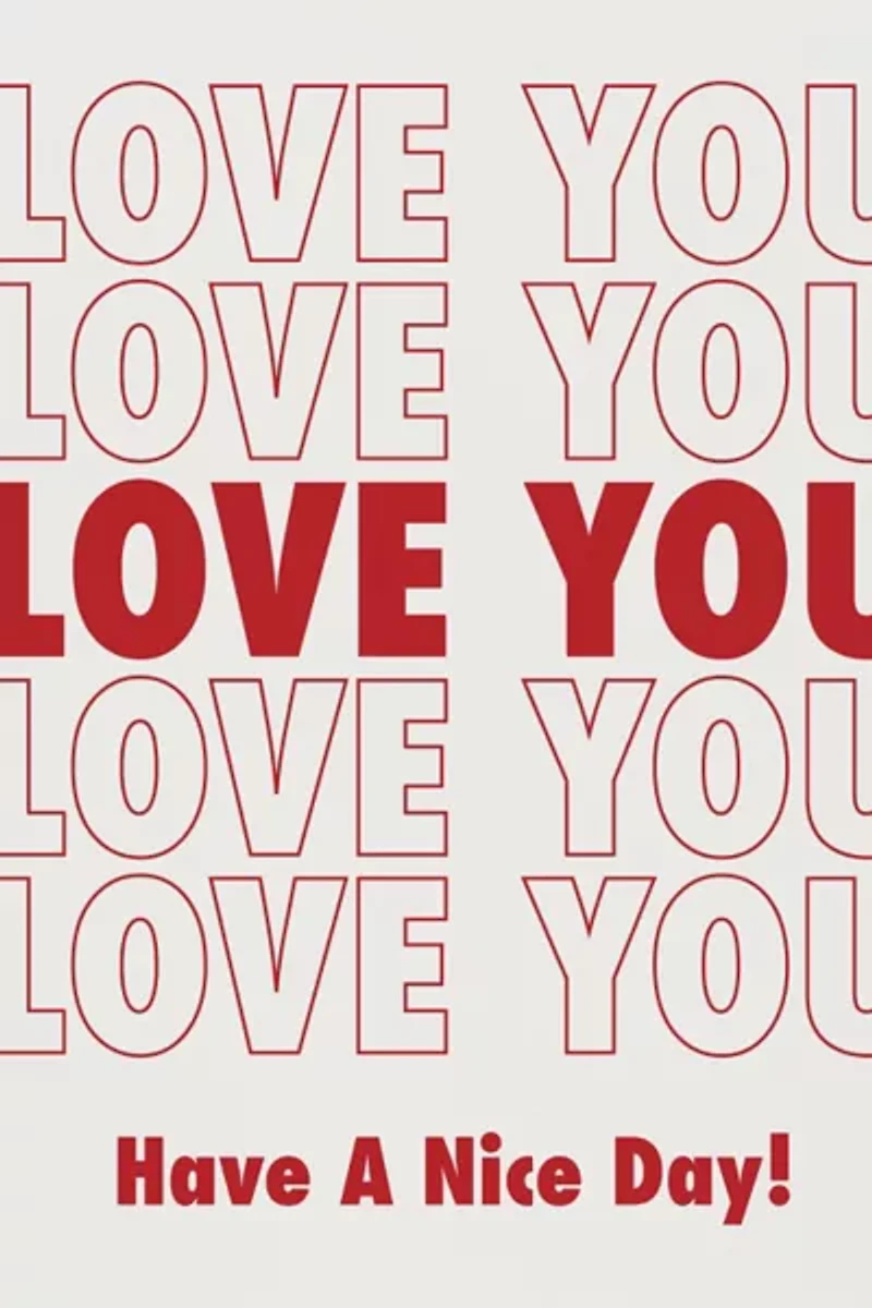Red Cap Grocery Bag Love Greeting  Card