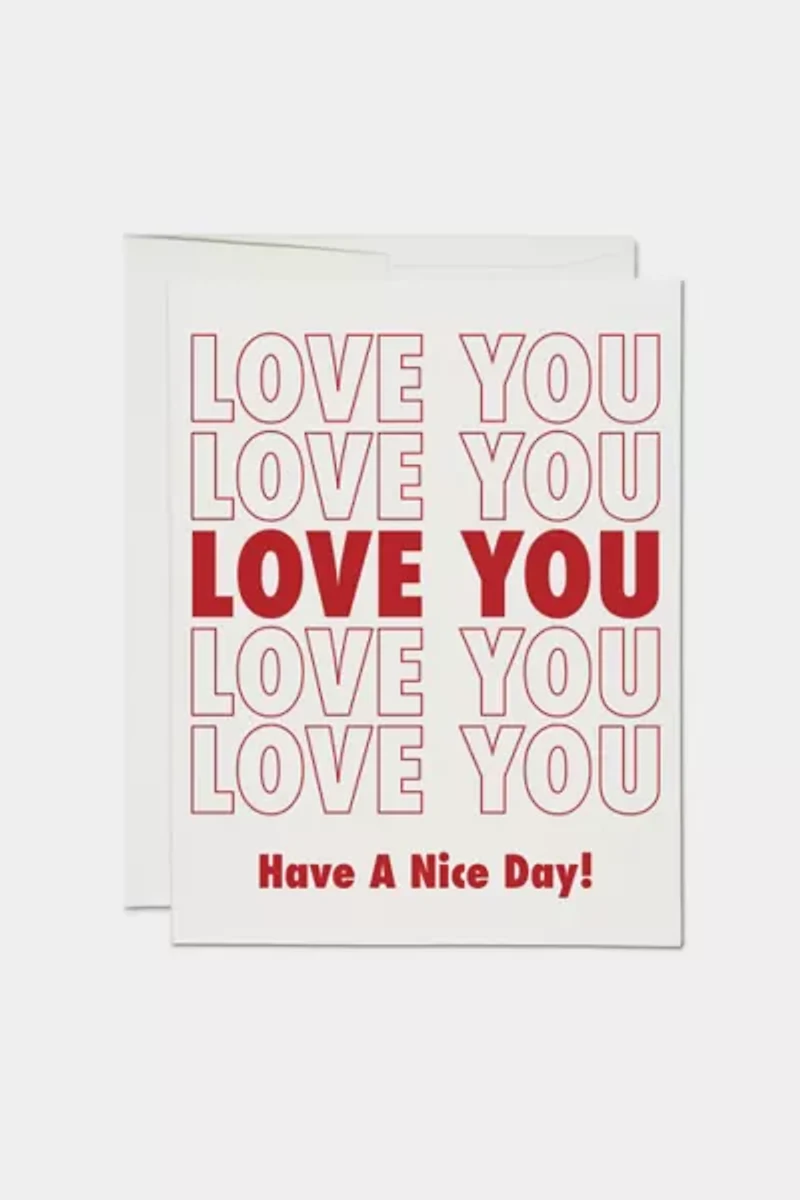 Red Cap Grocery Bag Love Greeting Card