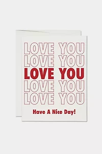 Red Cap Grocery Bag Love Greeting  Card