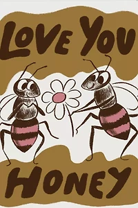 Red Cap Love You Honey Love Greeting Card