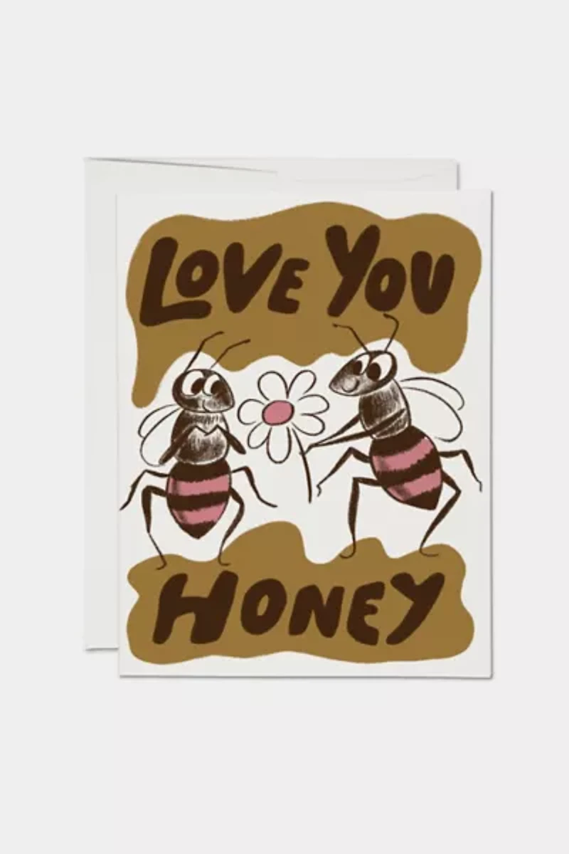 Red Cap Love You Honey Love Greeting Card