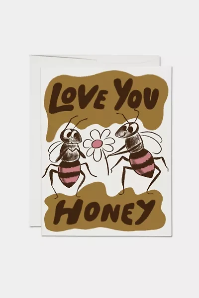 Red Cap Love You Honey Love Greeting Card