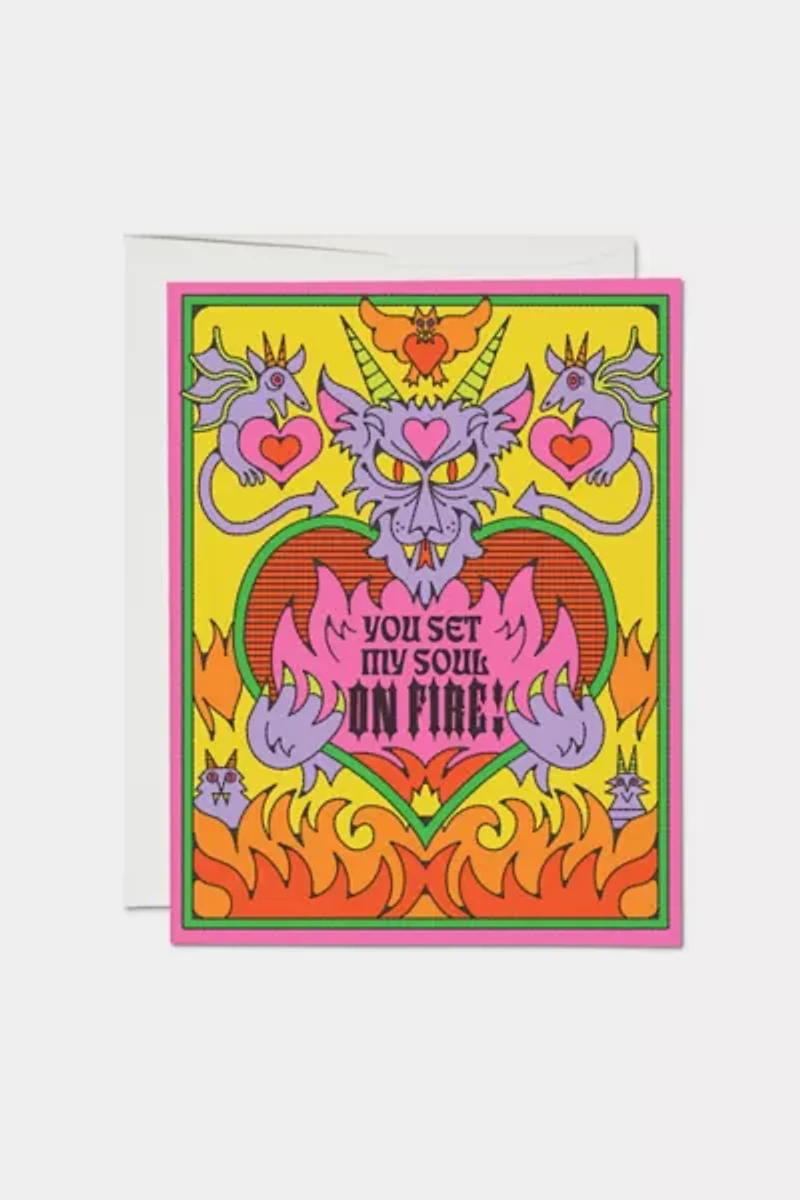 Red Cap Dragon Love Greeting Card