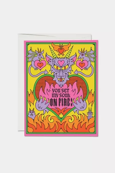 Red Cap Dragon Love Greeting Card