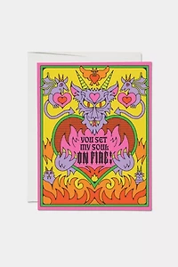 Red Cap Dragon Love Greeting Card