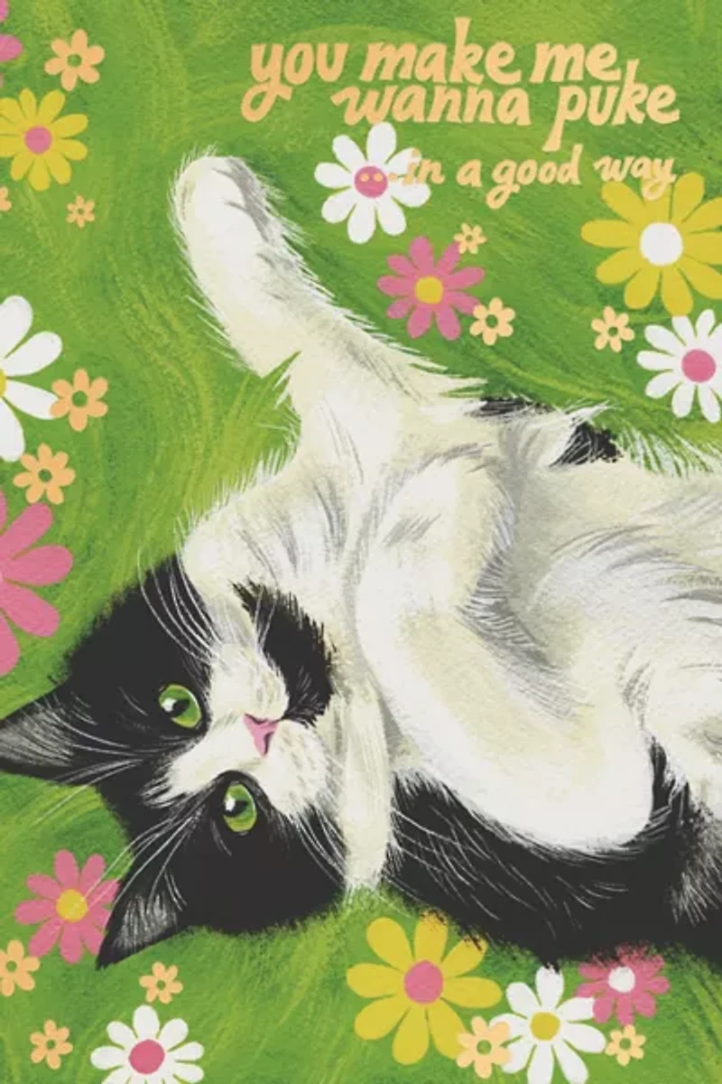 Red Cap Nice Kitty Love Greeting Card