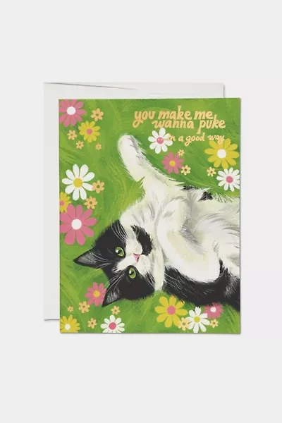 Red Cap Nice Kitty Love Greeting Card