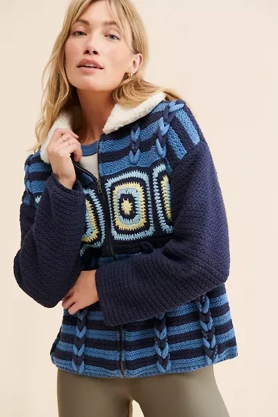 Moon River Crochet Zip-Up Jacket