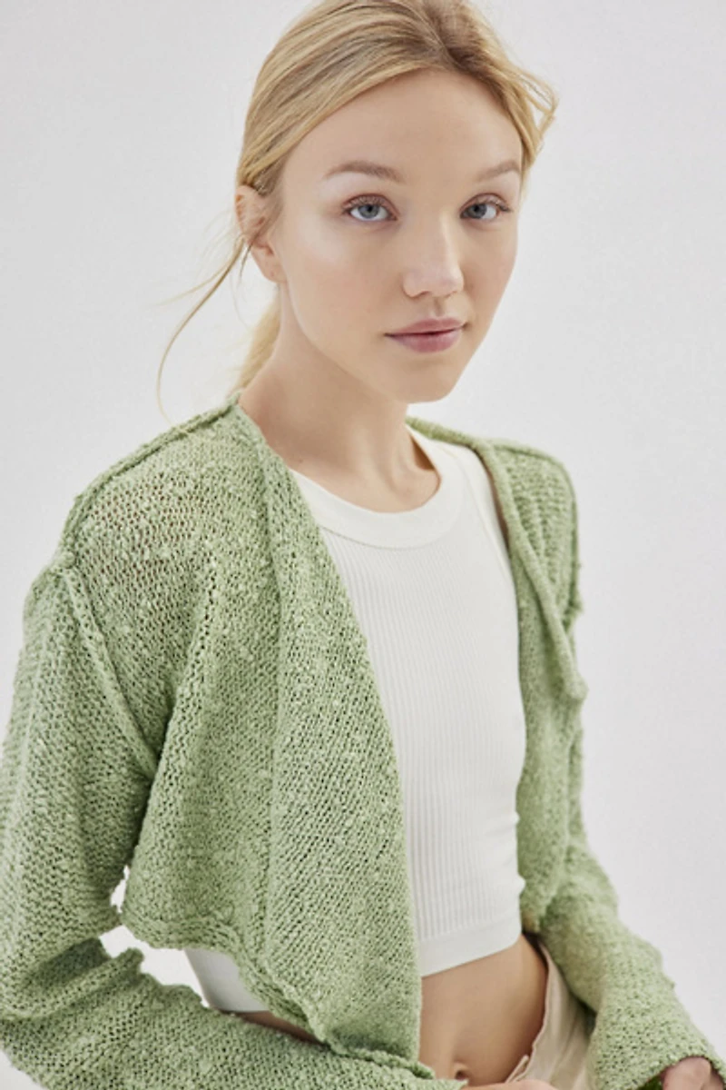 Zania Asymmetrical Open-Front Cardigan