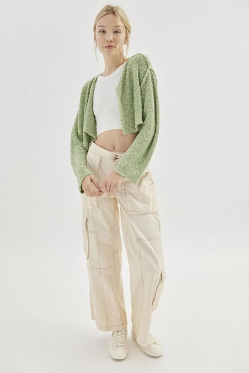 Zania Asymmetrical Open-Front Cardigan