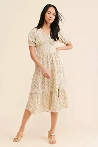 Daisy Street Tiered Cutout Midi Dress