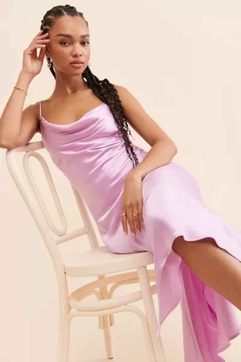 Ciebon Alicia Cowl Neck Satin Dress