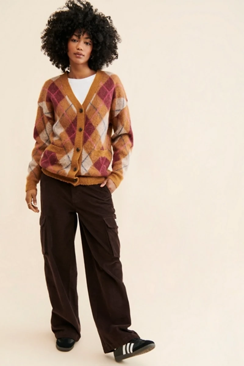 Steve Madden Lexie Plaid Cardigan