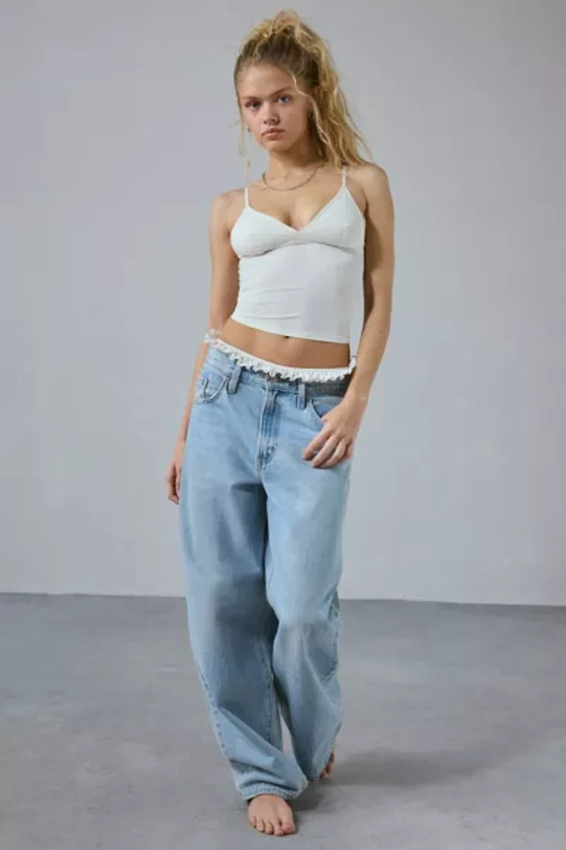 Out From Under Je T'aime Mesh Cropped V-Neck Cami