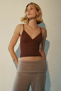 Out From Under Je T'aime Mesh Cropped V-Neck Cami