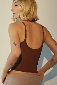 Out From Under Je T'aime Mesh Cropped V-Neck Cami