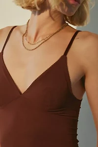 Out From Under Je T'aime Mesh Cropped V-Neck Cami