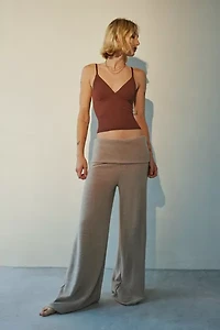 Out From Under Je T'aime Mesh Cropped V-Neck Cami