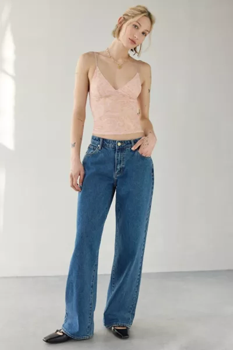 Out From Under Je T'aime Mesh Cropped V-Neck Cami