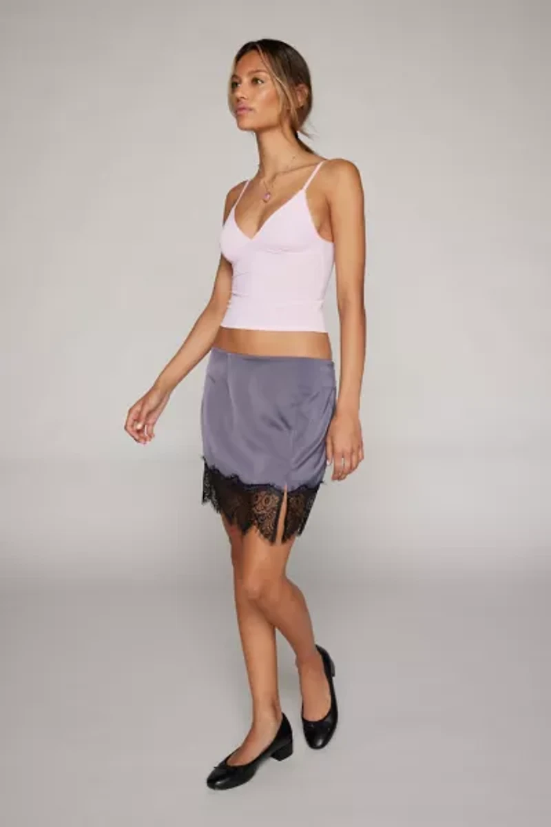 Out From Under Je T'aime Mesh Cropped V-Neck Cami