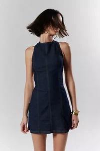 Silence + Noise Lilith Denim Cutout Shift Dress