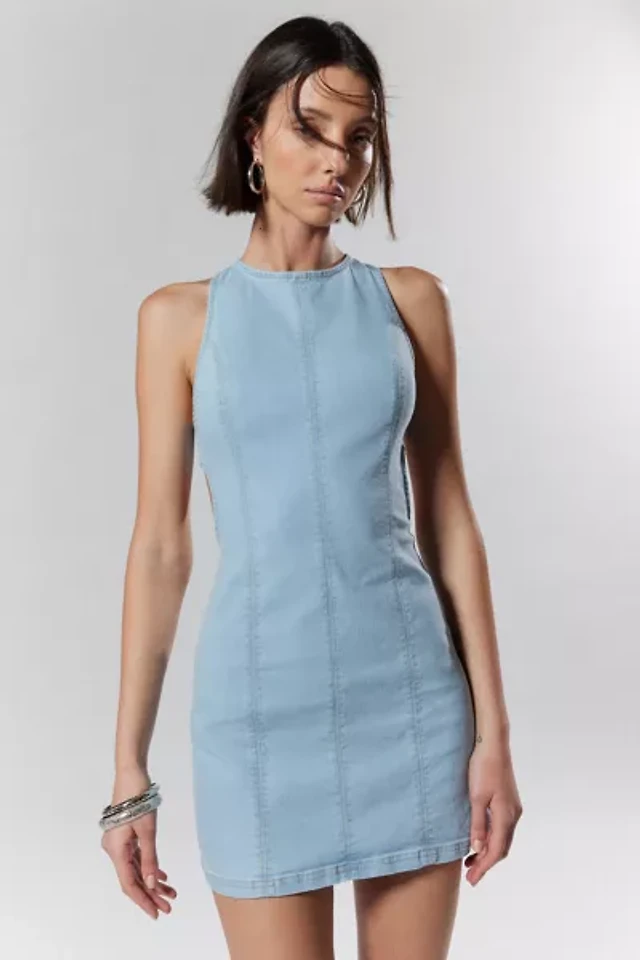 Silence + Noise Lilith Denim Cutout Shift Dress | Pacific City