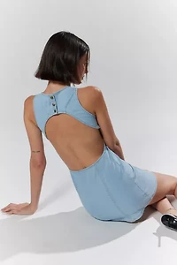 Silence + Noise Lilith Denim Cutout Shift Dress