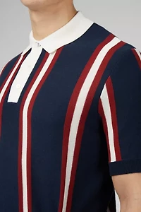 Ben Sherman Stripe Knit Short Sleeve Rugby Shirt