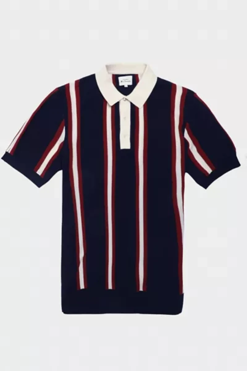 Ben Sherman Stripe Knit Short Sleeve Rugby Shirt