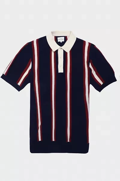 Ben Sherman Stripe Knit Short Sleeve Rugby Shirt