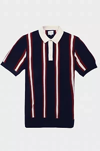 Ben Sherman Stripe Knit Short Sleeve Rugby Shirt
