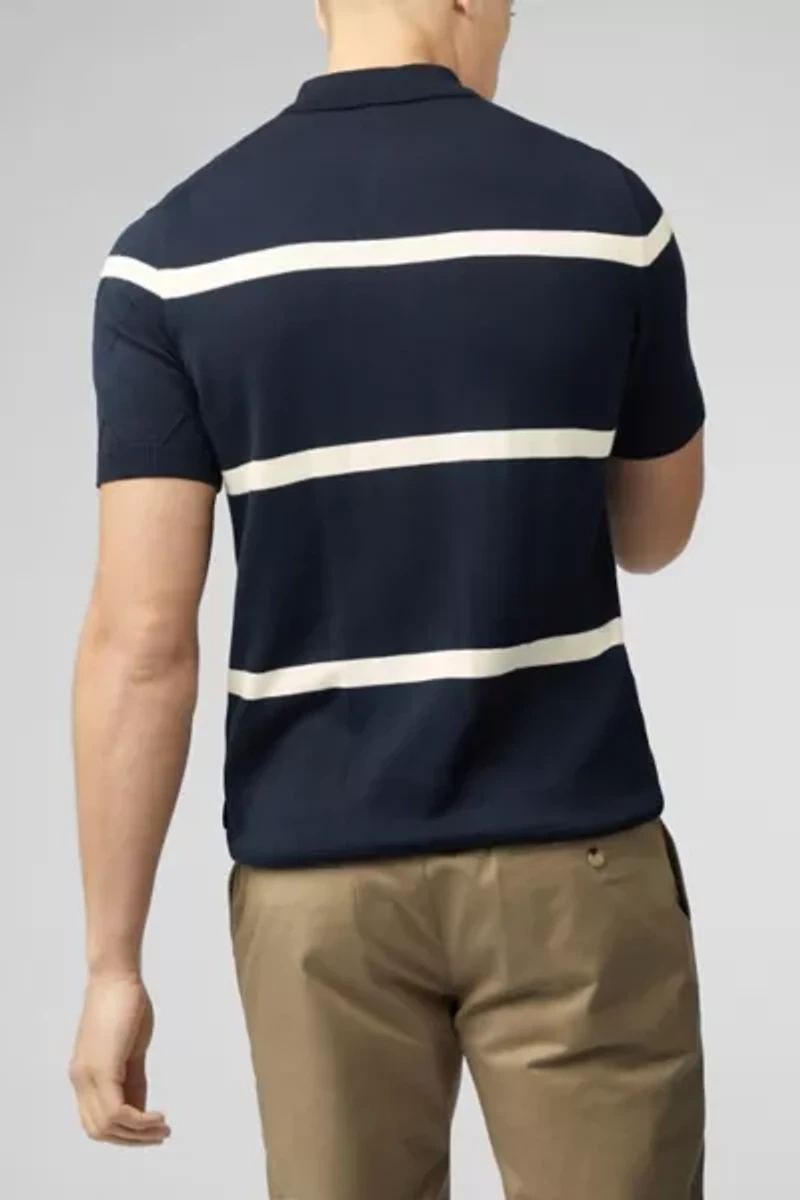 Ben Sherman Textured Stripe Knit Polo