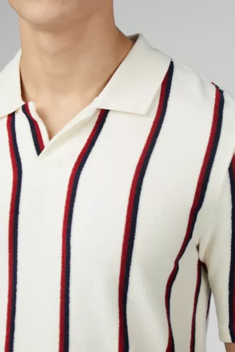 Ben Sherman Stripe Towelling Polo Shirt